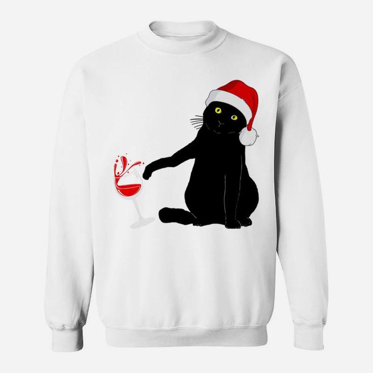 Cat Themed Christmas Sweater For Men Women Wine Lovers Sweatshirt Sweatshirt