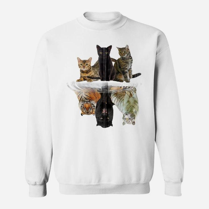 Cats Reflection Gift Friend Cat Lovers Cute Tiger Zip Hoodie Sweatshirt
