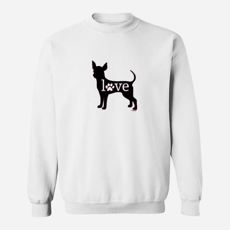 Chihuahua Love Dog Paw Prints Sweatshirt