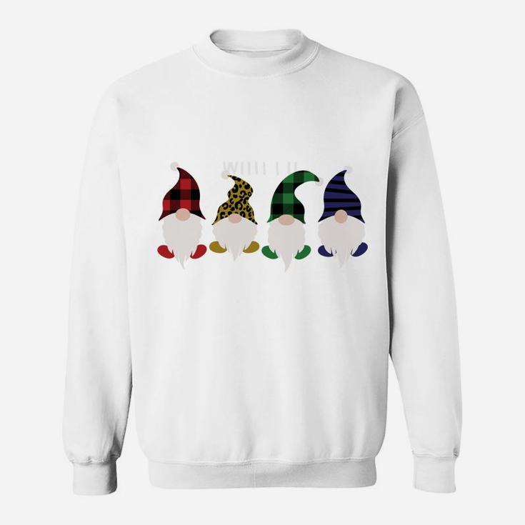 Chillin With My Gnomies Christmas Plaid Leopard Gnomes Sweatshirt Sweatshirt