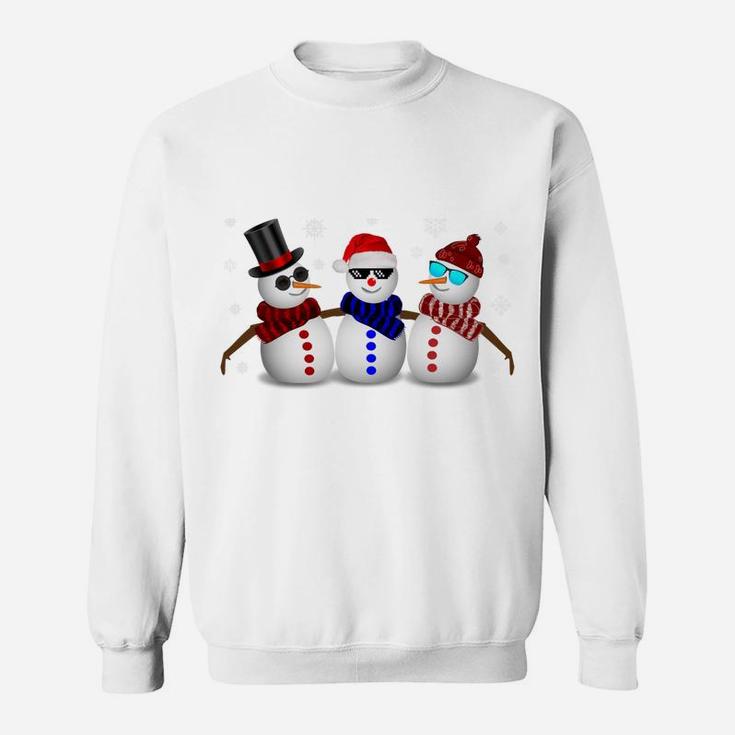 Chilling With My Snowmies Funny Christmas Snowmen Sweatshirt