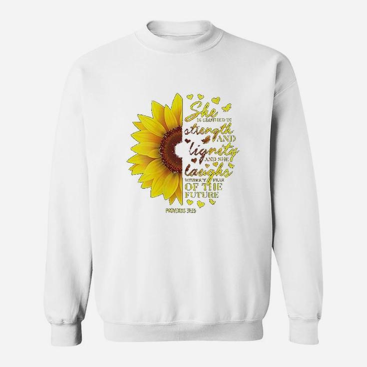 Christian Verse Sunflower Scripture Religious Gift Her Sweatshirt