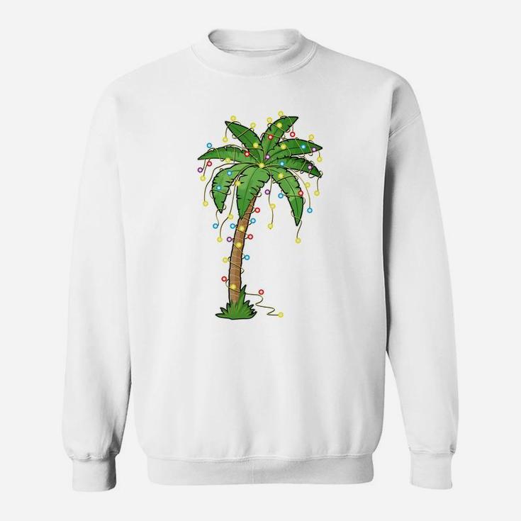 Christmas Lights Palm Tree Beach Funny Tropical Xmas Gift Sweatshirt