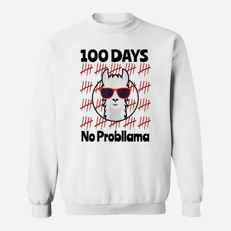 Cool Llama Happy 100Th Day Of School Boys Kids Funny Gift Sweatshirt