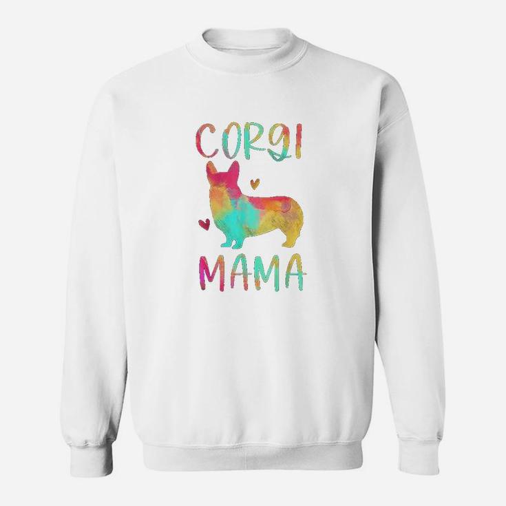 Corgi Mama Colorful Welsh Corgi Gifts Dog Mom Sweatshirt