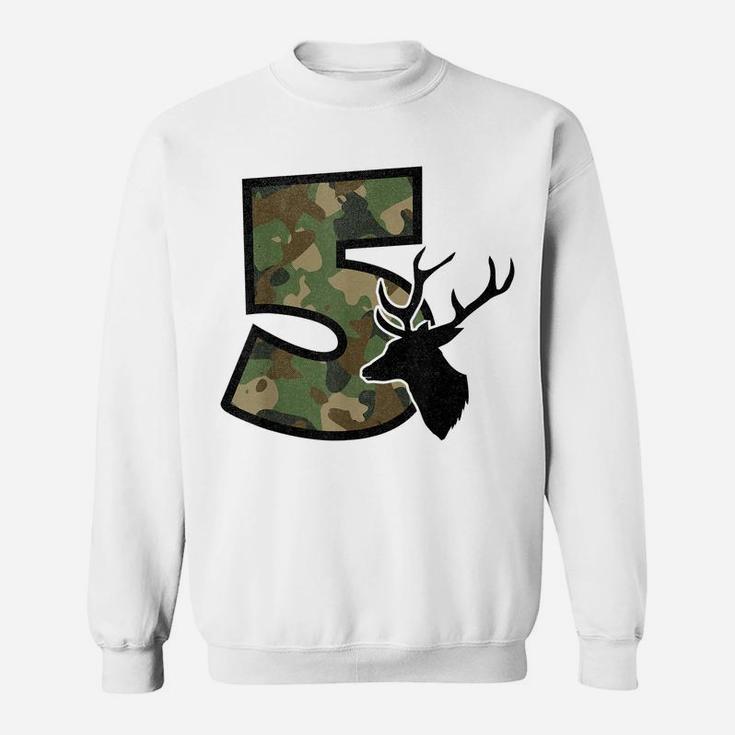 Country Boys Camo 5 Five Year Old Birthday Deer Hunter Theme Sweatshirt