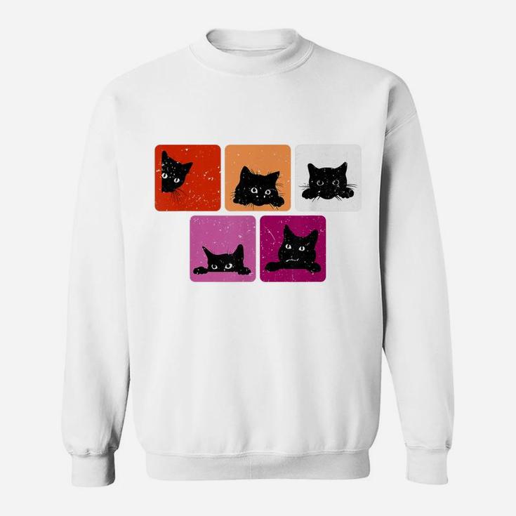 Cute Black Cat Lesbian Pride Cat Lovers Sweatshirt