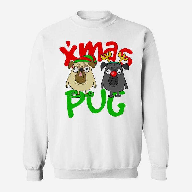 Cute Christmas Pugs Owner Pug Lover Xmas Dog Dad Dog Mom Sweatshirt