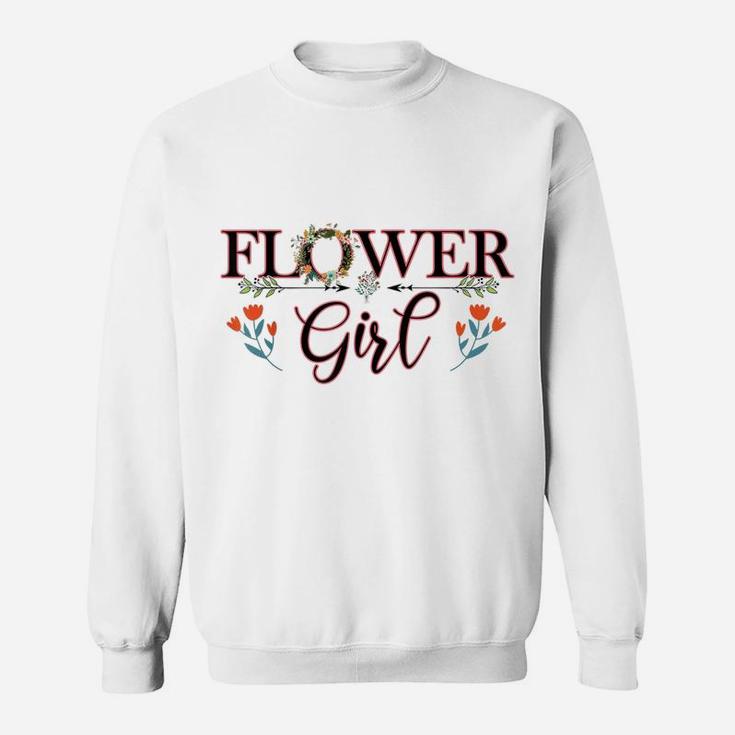 Cute Flower Girl, Flower Ring Wreath Design Gifts Women Kids Sweatshirt