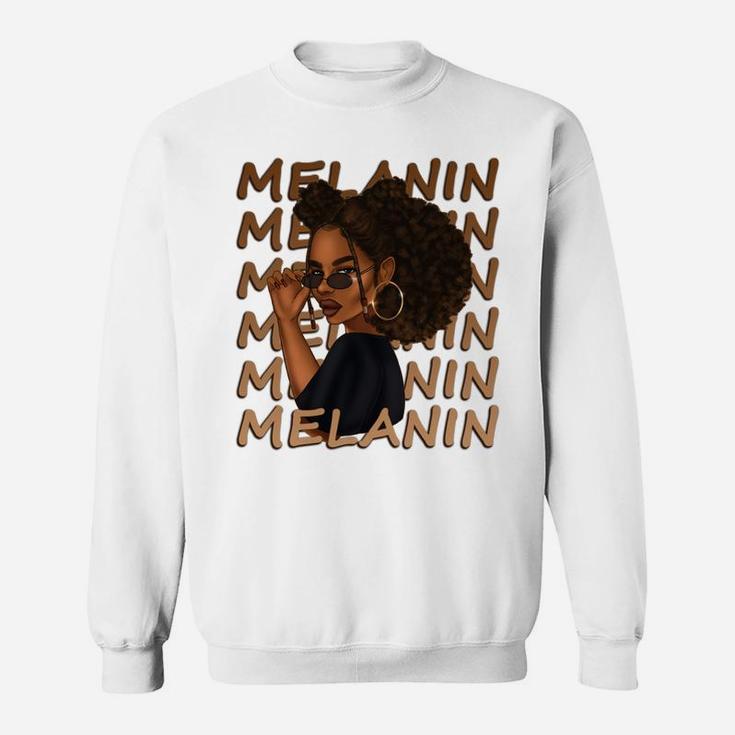 Cute Melanin Afro Natural Hair Queen Black Girl Magic Gift Sweatshirt