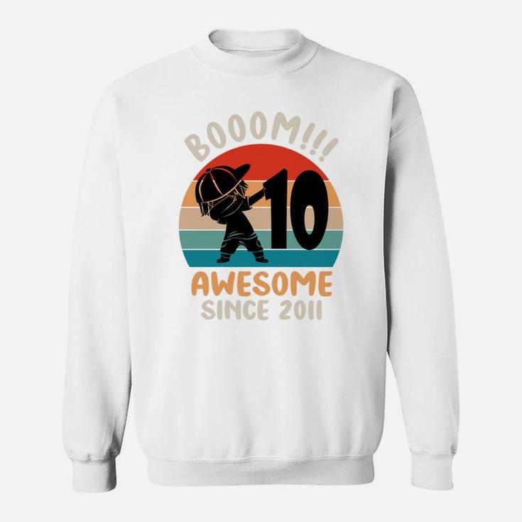 Dabbing Boy 10 Year Old - Awesome Since 2011 10Th Birthday Sweatshirt