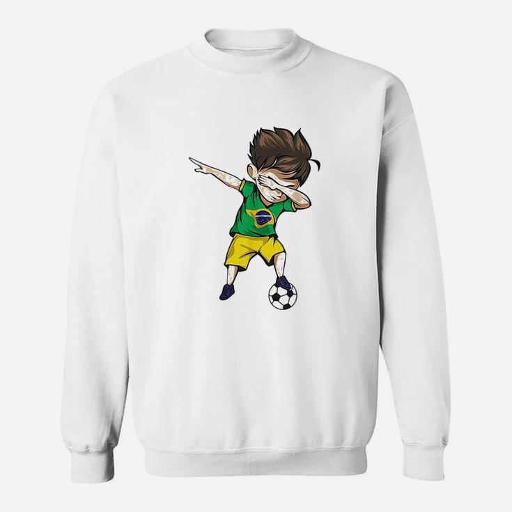 Dabbing Soccer Boy Brazil Sweatshirt