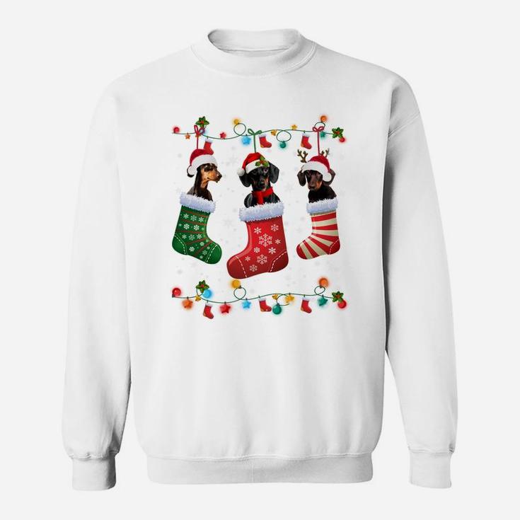 Dachshund Christmas Socks Funny Xmas Pajama Dog Lover Gift Sweatshirt Sweatshirt