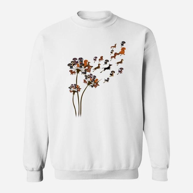 Dachshund Dog Dandelion Flower Funny Animal Lovers Men Women Sweatshirt