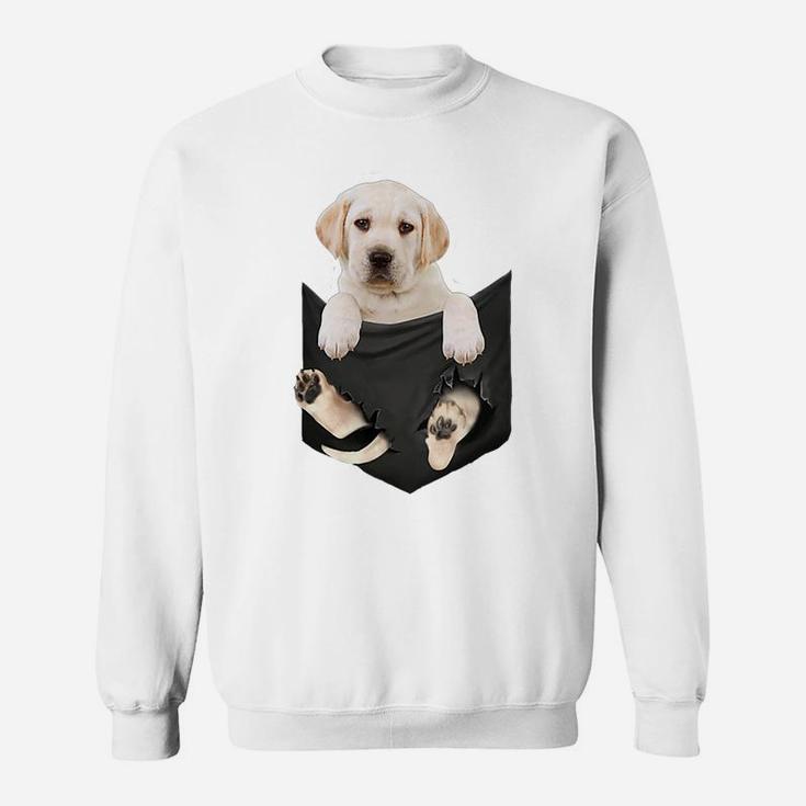 Dog Lovers Gifts White Lab In Pocket Funny Dog Face Sweatshirt