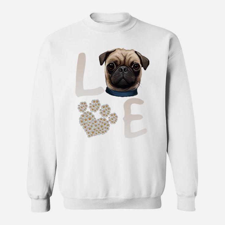 Dogs 365 Love Pug Dog Paw Pet Rescue Sweatshirt