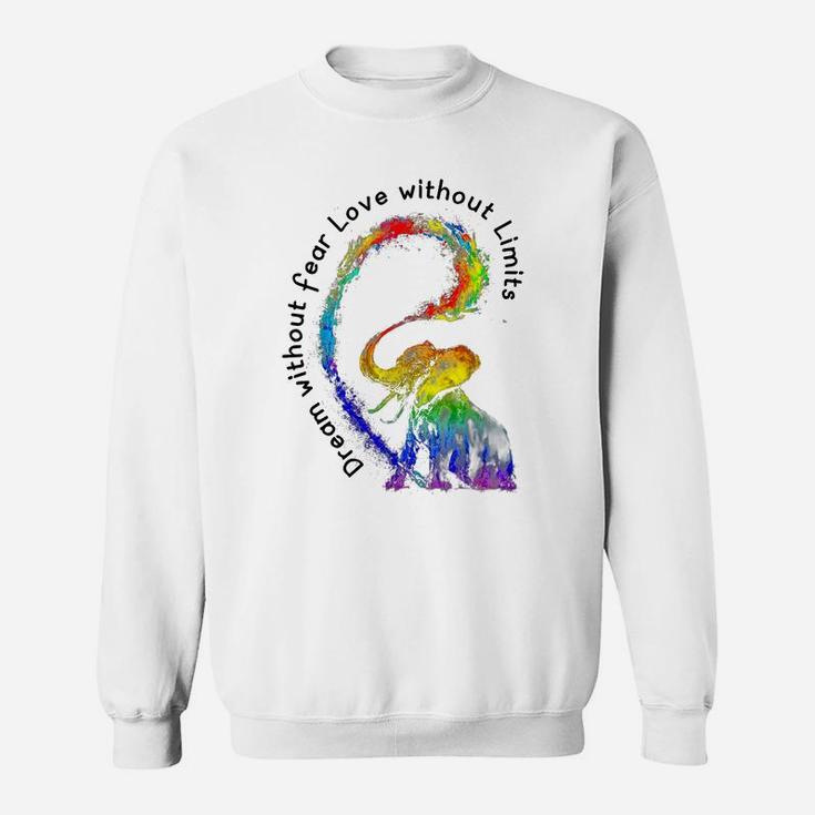 Dream Without Fear Love Without Limits Rainbow Elephant Lgbt World Pride Shirt Sweatshirt