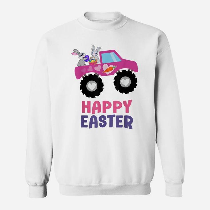 Easter Truck Bunny Eggs For Kids Boys Girls Happy Easter Sweatshirt