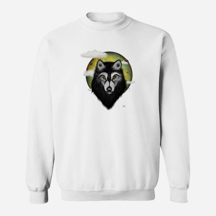 Einsamer Wolf Rudel Alpha Mond Geschenkidee Für Wolfsmenschen Sweatshirt