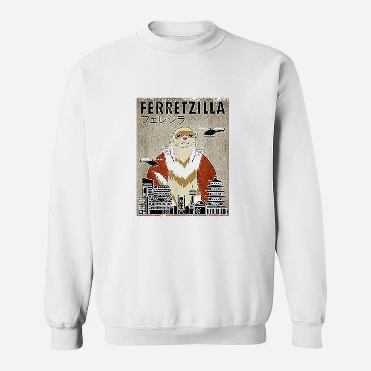 Ferretzilla Vintage Funny Ferret Sweatshirt