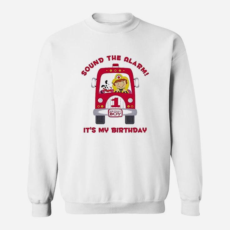 Fire Truck 1St Birthday Boy Sweatshirt