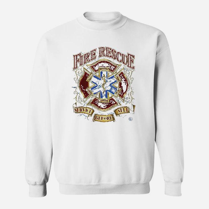 Firefighterdistressed Double Flagged Brotherhood Sweatshirt