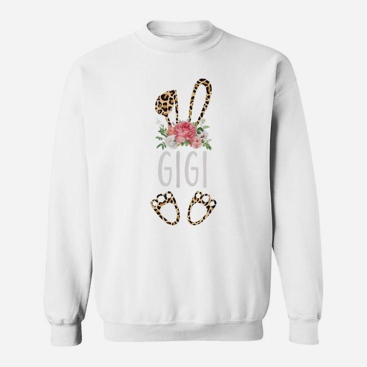 Floral Leopard Gigi Bunny Gift Happy Easter Mother's Day Sweatshirt