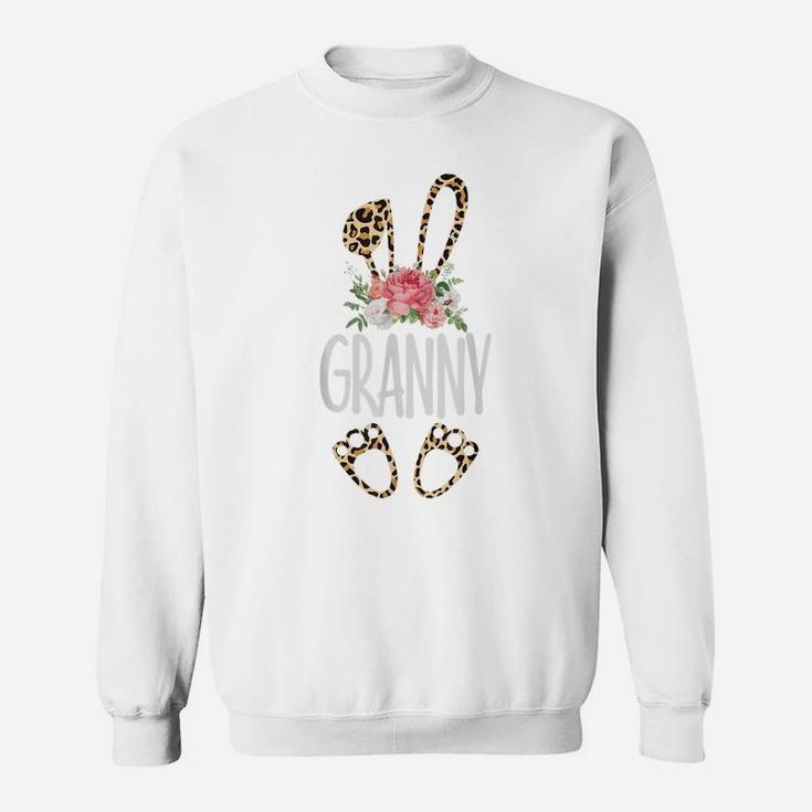 Floral Leopard Granny Bunny Gift Happy Easter Mother's Day Sweatshirt