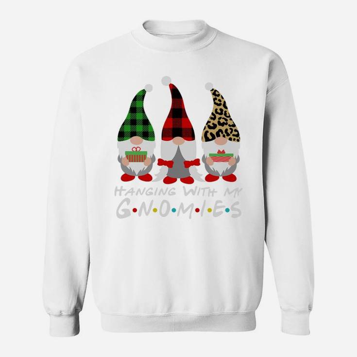 Friends Gnomes Christmas Hanging With My Gnomies Leopard Sweatshirt Sweatshirt