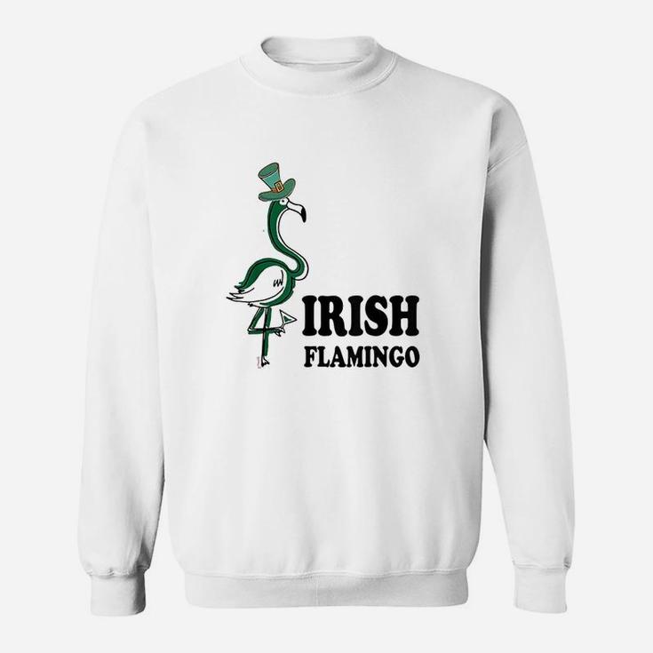 Funky Irish Flamingo Apparel Green Bird St Pattys Day Sweatshirt