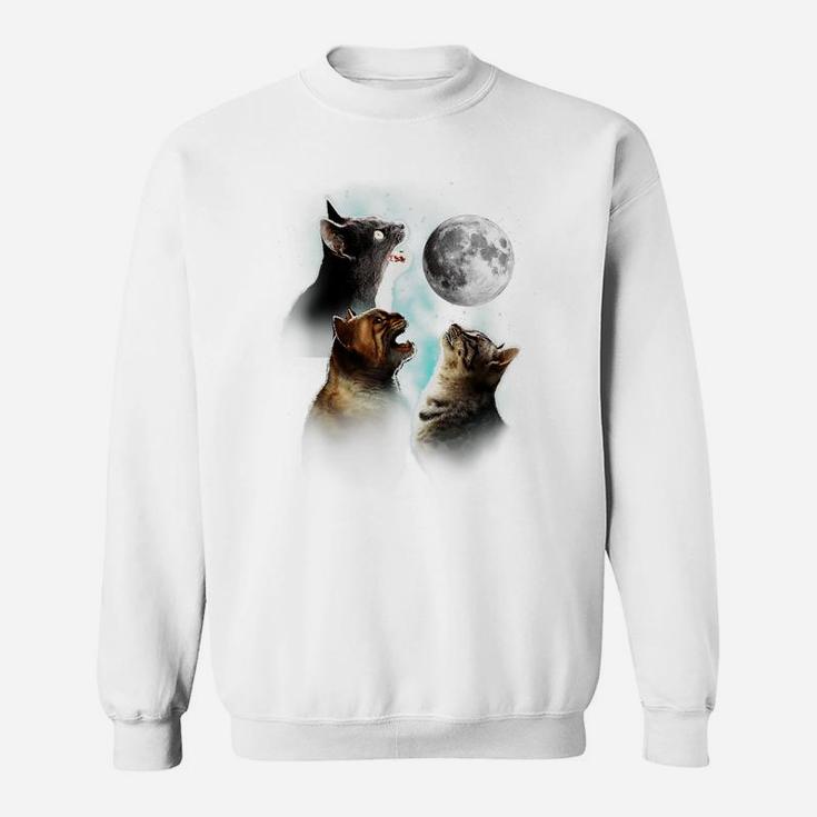Funny Cat Tshirt, Cats Meowling At Moon Shirt, Cat Lover Sweatshirt