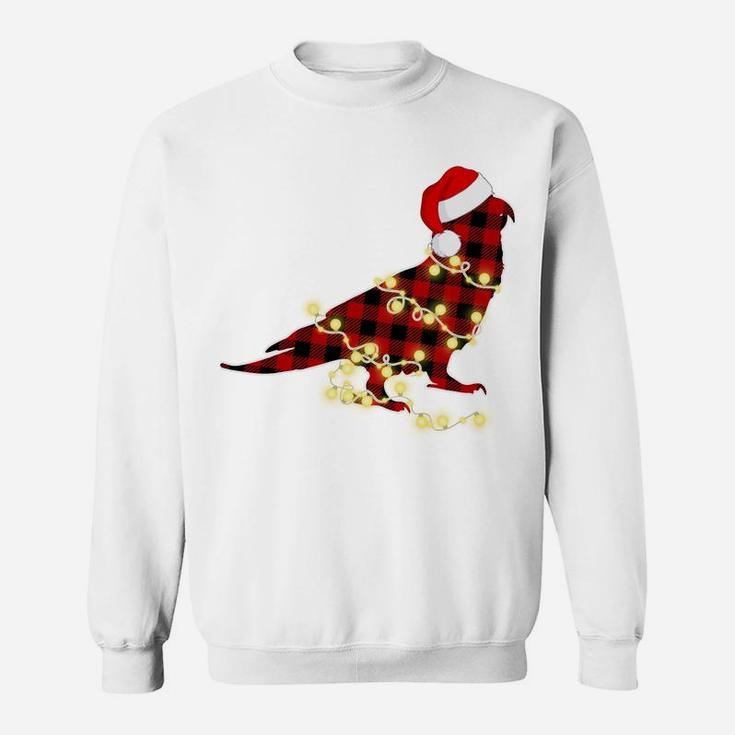 Funny Christmas Light Parrot Red Plaid Family Xmas Gifts Sweatshirt Sweatshirt