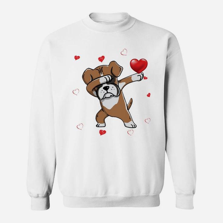 Funny Dabbing Boxer Dog Breeds Valentines Day Gift Sweatshirt