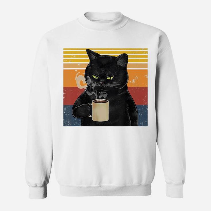 Funny I Like Coffee My Cat And Maybe 3 People Cat Lover Gift Sweatshirt