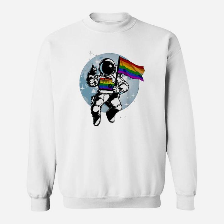 Gay Pride Flag LGBT Month Astronaut  Sweatshirt