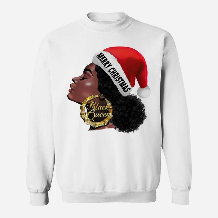 Gifts Afro Diva Merry Christmas Santa Melanin Black Queen Sweatshirt Sweatshirt