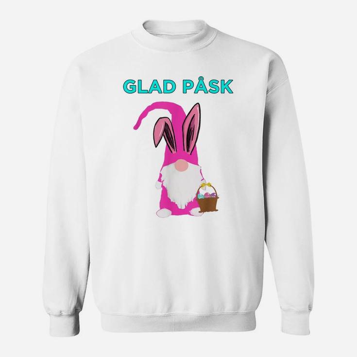Glad Pask Happy Easter Bunny Tomte Gnome Nisse Sweatshirt