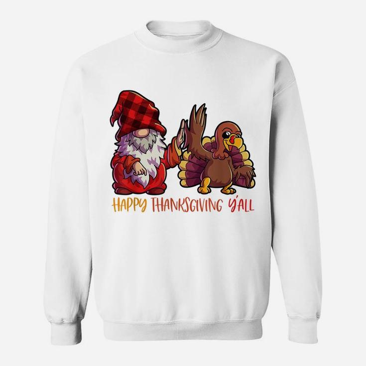 Gnome Thanksgiving Shirt Women Buffalo Plaid Kids Turkey Sweatshirt