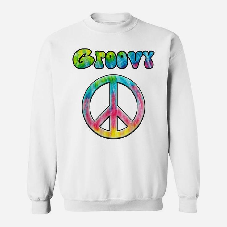 Groovy 70'S Retro Vintage Tie Dye Hippie Peace Sign Sweatshirt