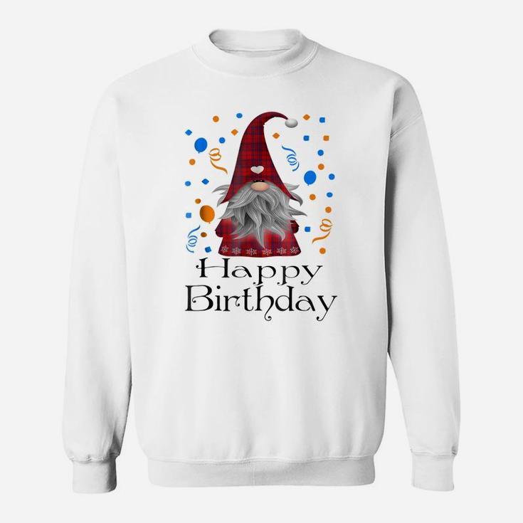 Happy Birthday Gnome PlaidShirt Cute Party Gifts Sweatshirt