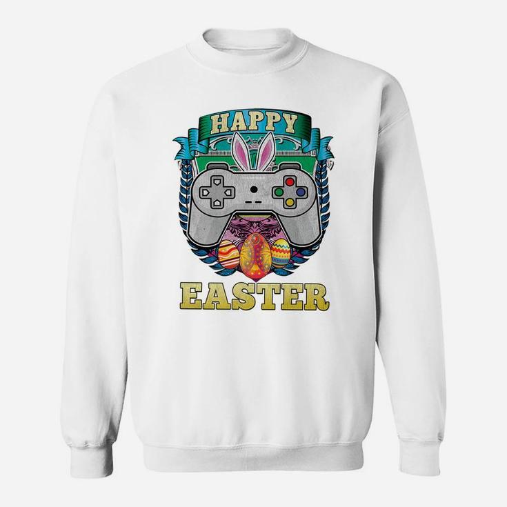 Happy Easter Bunny Boy Gamer Girl Video Game Controller Kids Sweatshirt