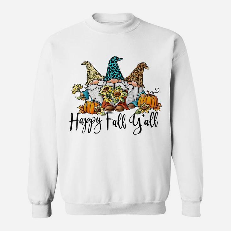 Happy Fall Y'all Gnome Leopard Design Sweatshirt