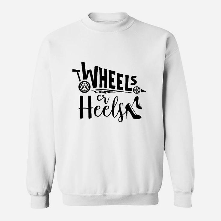 Heels Or Wheels Gender Reveal For Mom Dad Party Shower Sweatshirt