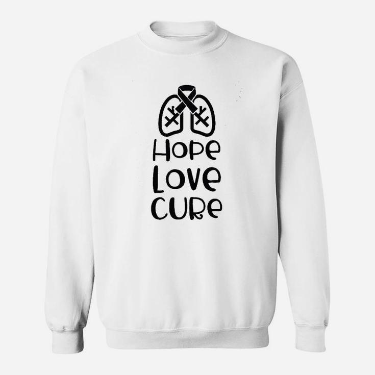Hope Love Canker Awareness White Ribbon Awareness Sweatshirt