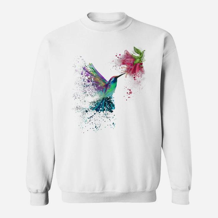 Hummingbird And Flower Bird Watcher Hummingbird Lover Sweatshirt