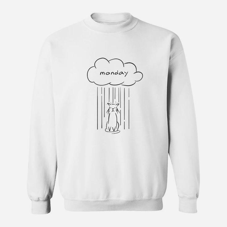I Hate Mondays Cat Raincloud Sweatshirt