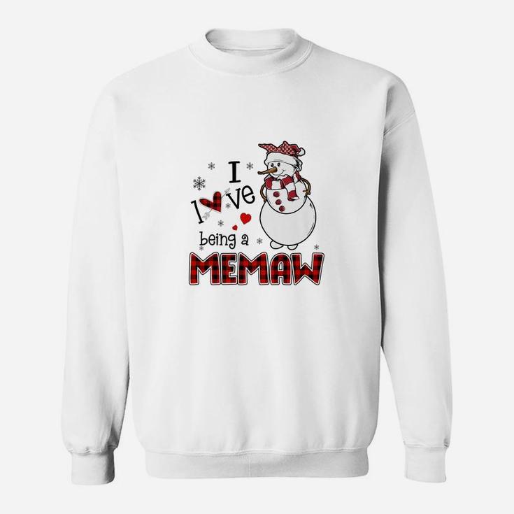 I Love Being A Memaw Snowman - Christmas Gift Sweatshirt