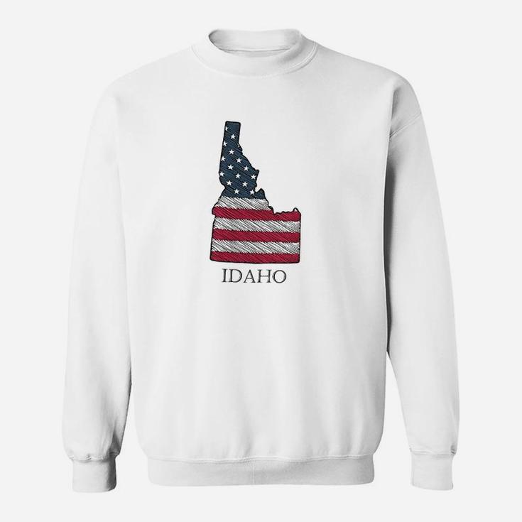 Idaho United States Flag Patriotic Map Id Sweatshirt