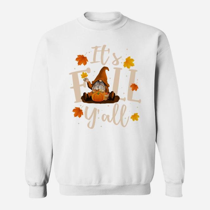 It's Fall Y'all Cute Gnomes Pumpkin Autumn Tree Fall Leaves Sweatshirt Sweatshirt