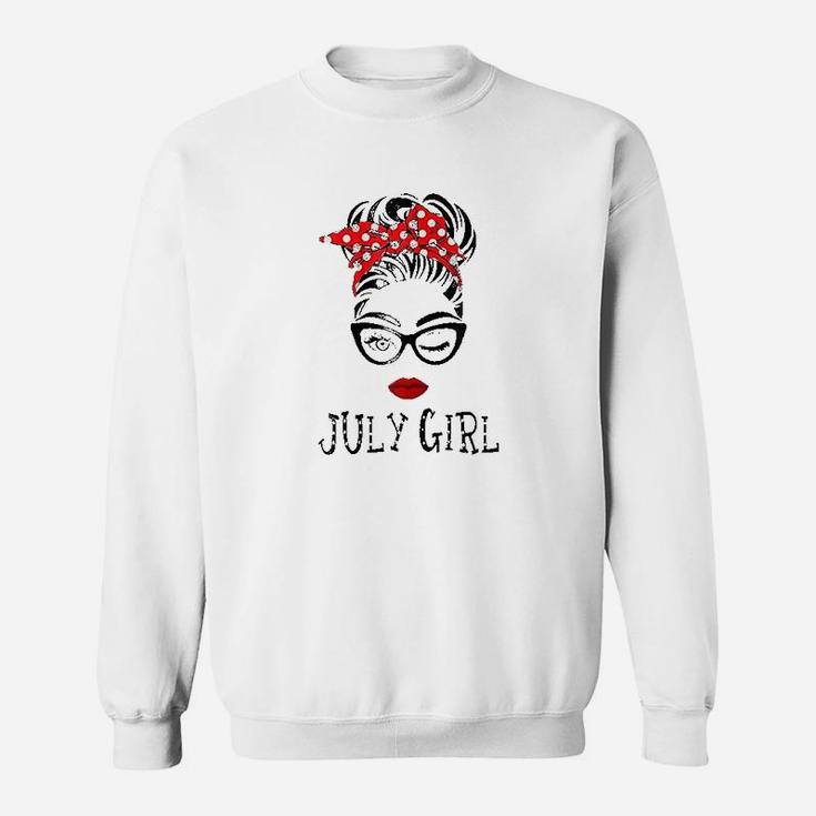 July Girl Wink Eye Woman Face Sweatshirt